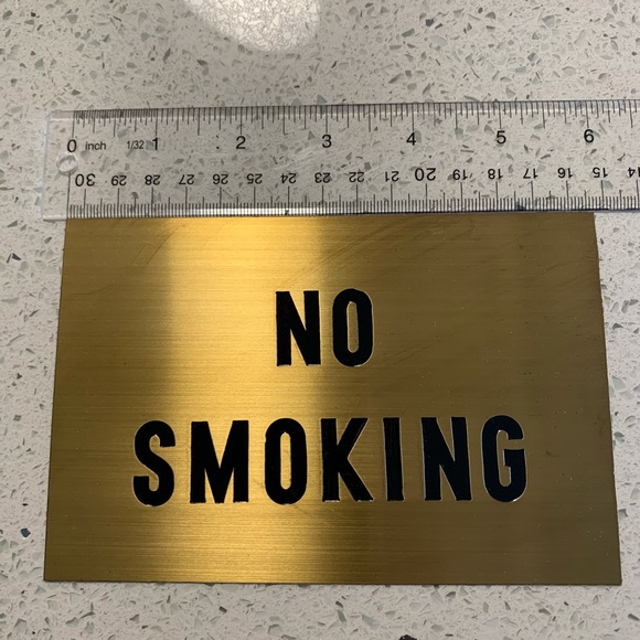 Brass No Smoking Sign - Picture 2 of 3